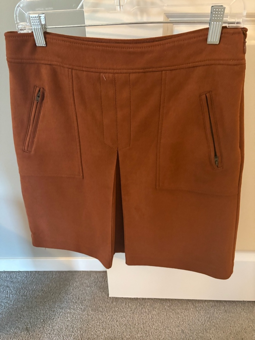 Loft vegan suede pleated skirt 8